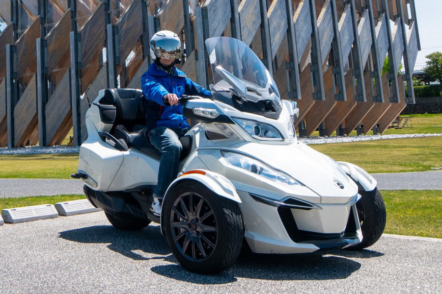 【体験型ツーリズム・初級編】BRP Can-Am Spyder RT Limited 乗車レッスンから始める3輪トライク体験　城下町津山ライドと津山ホルモンうどん