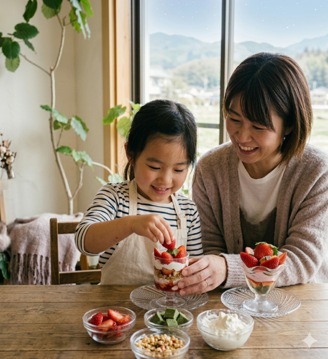 【要予約】民泊ほしおと×いちごの収穫体験&ミニパフェづくり